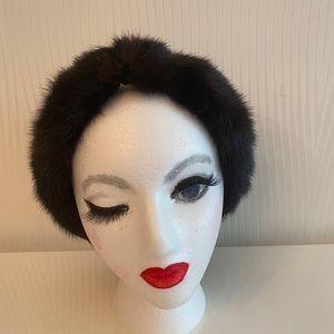 Original brown mink adjustable headpiece